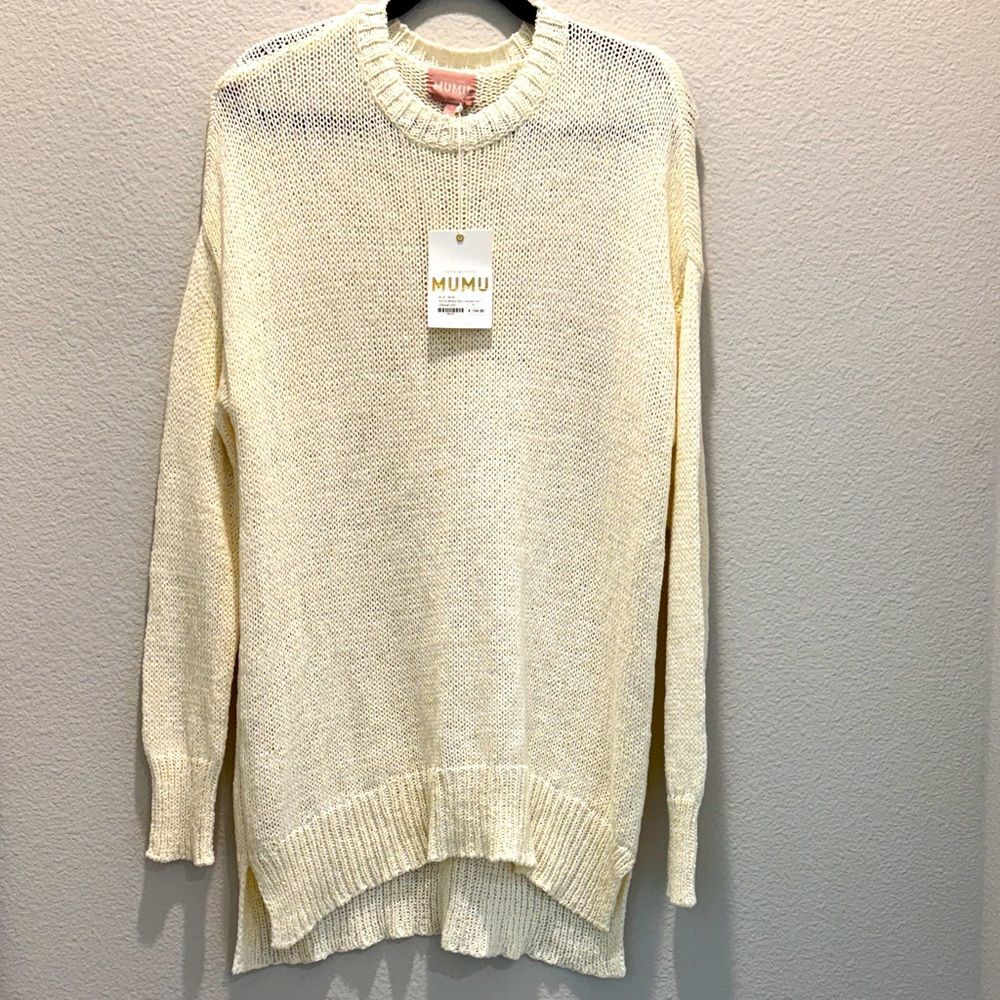 Show Me Your Mumu Anya Cream Knit Sweater Size small NWT